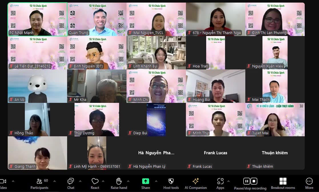 Buổi học Zoom cùng cộng đồng Luận Nhanh Lá Số Tử Vi