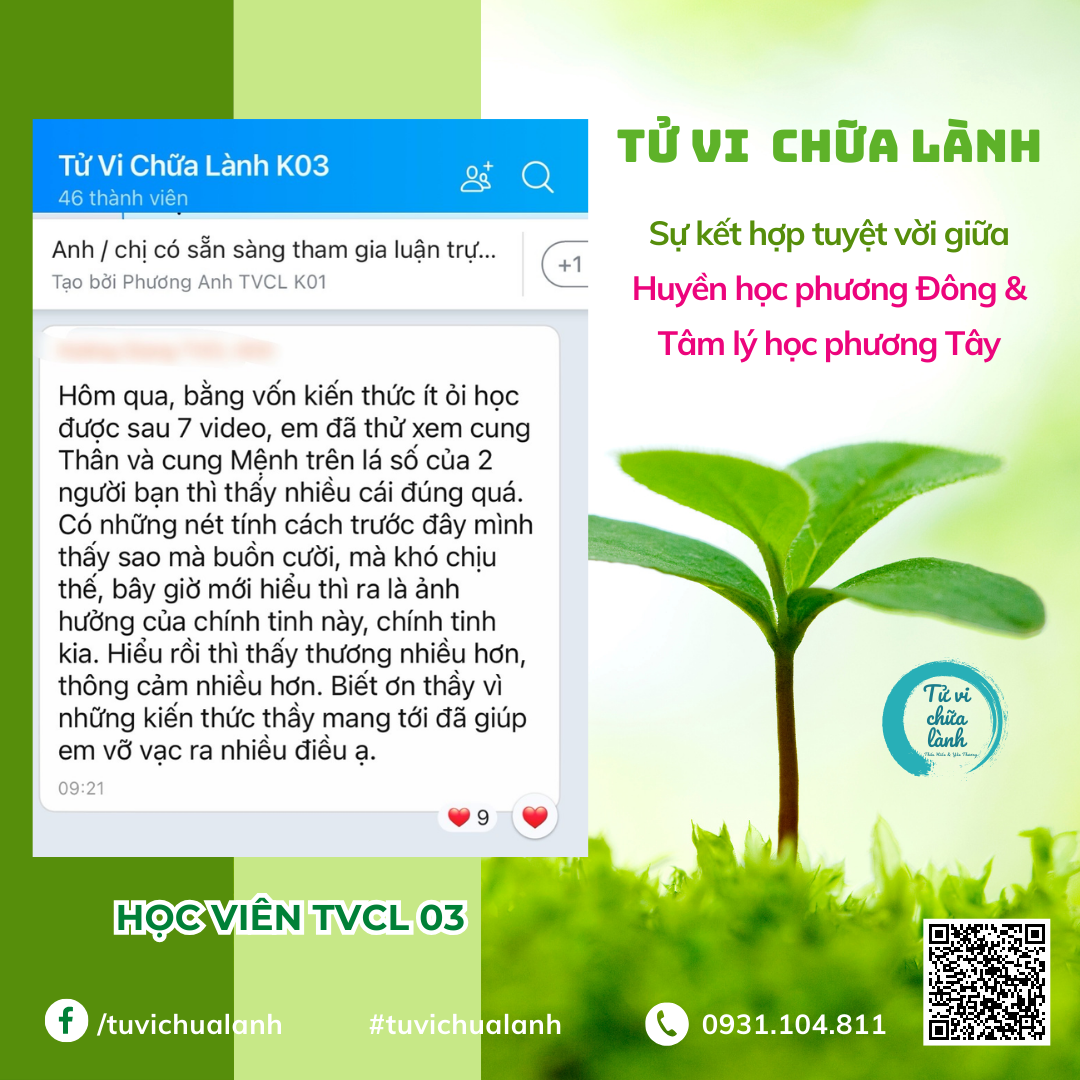 Cảm nhận học viên Tử Vi Chữa Lành