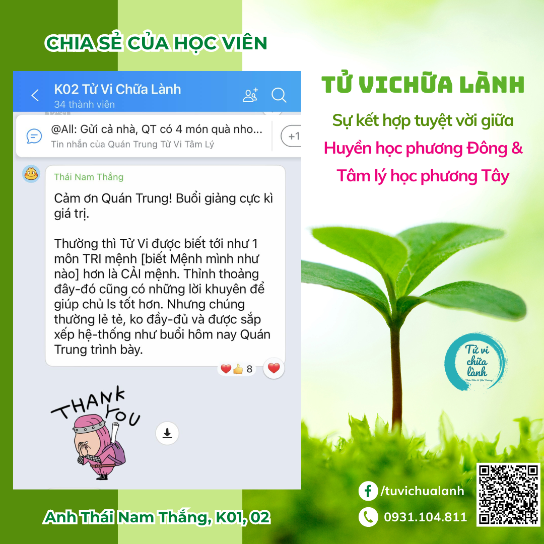 Cảm nhận học viên Tử Vi Chữa Lành