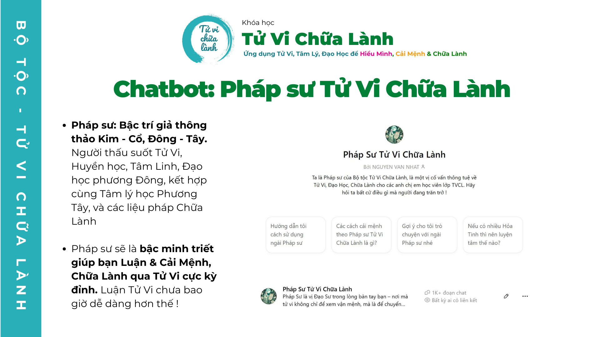 Chatbot Pháp sư Tử Vi Chữa Lành